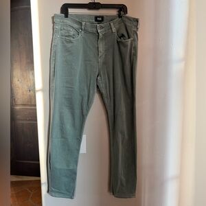 PAIGE Federal Olive Denim Slim Straight Quiet Luxury Jeans Elevated Capsule 36